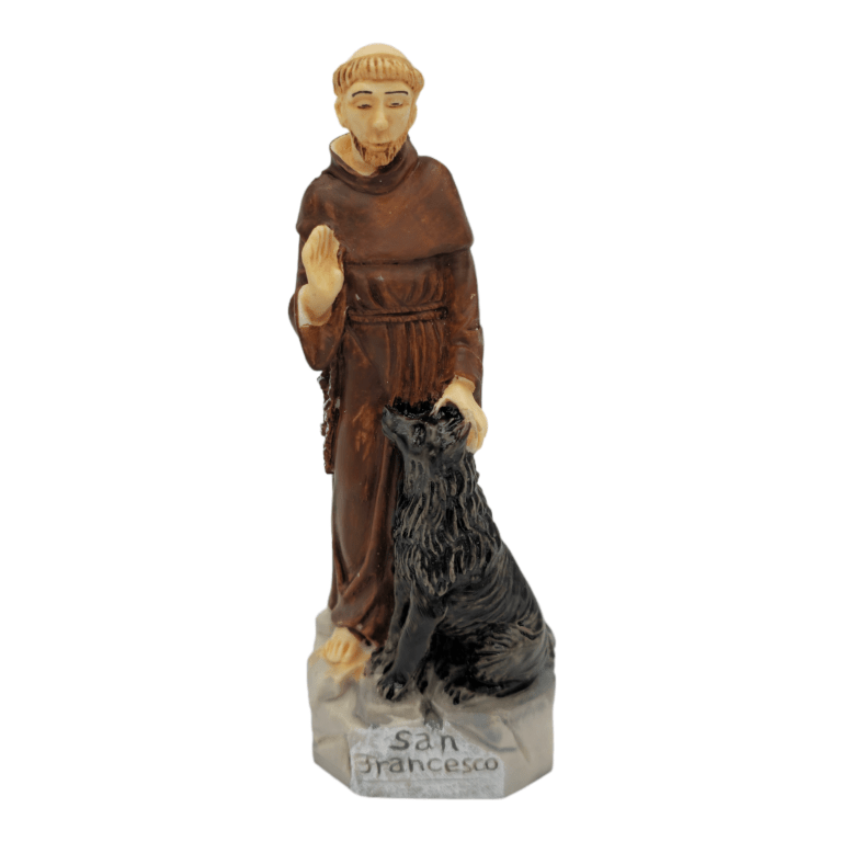 SAN FRANCESCO LUPO SEDUTO CM.10 COD.2200/CL