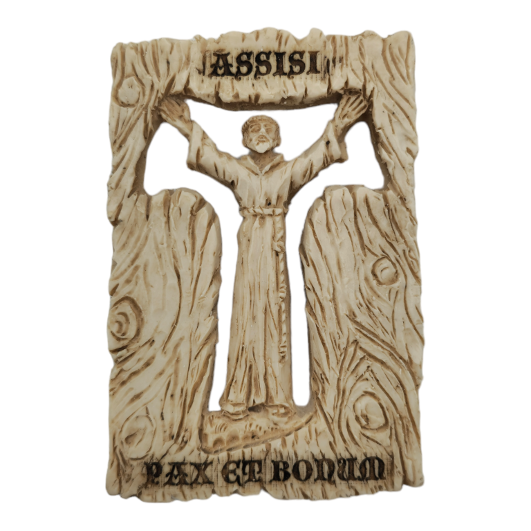TARGA TAU SAN FRANCESCO LEGNO BN CM.6,5X9,5