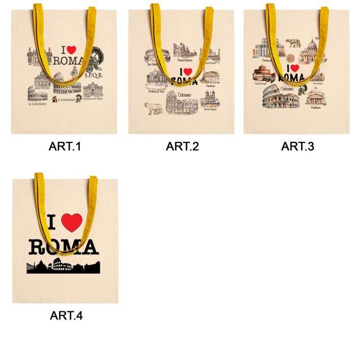 BORSA SHOPPING MANICO COLORATO 1785306 GET GIALLO